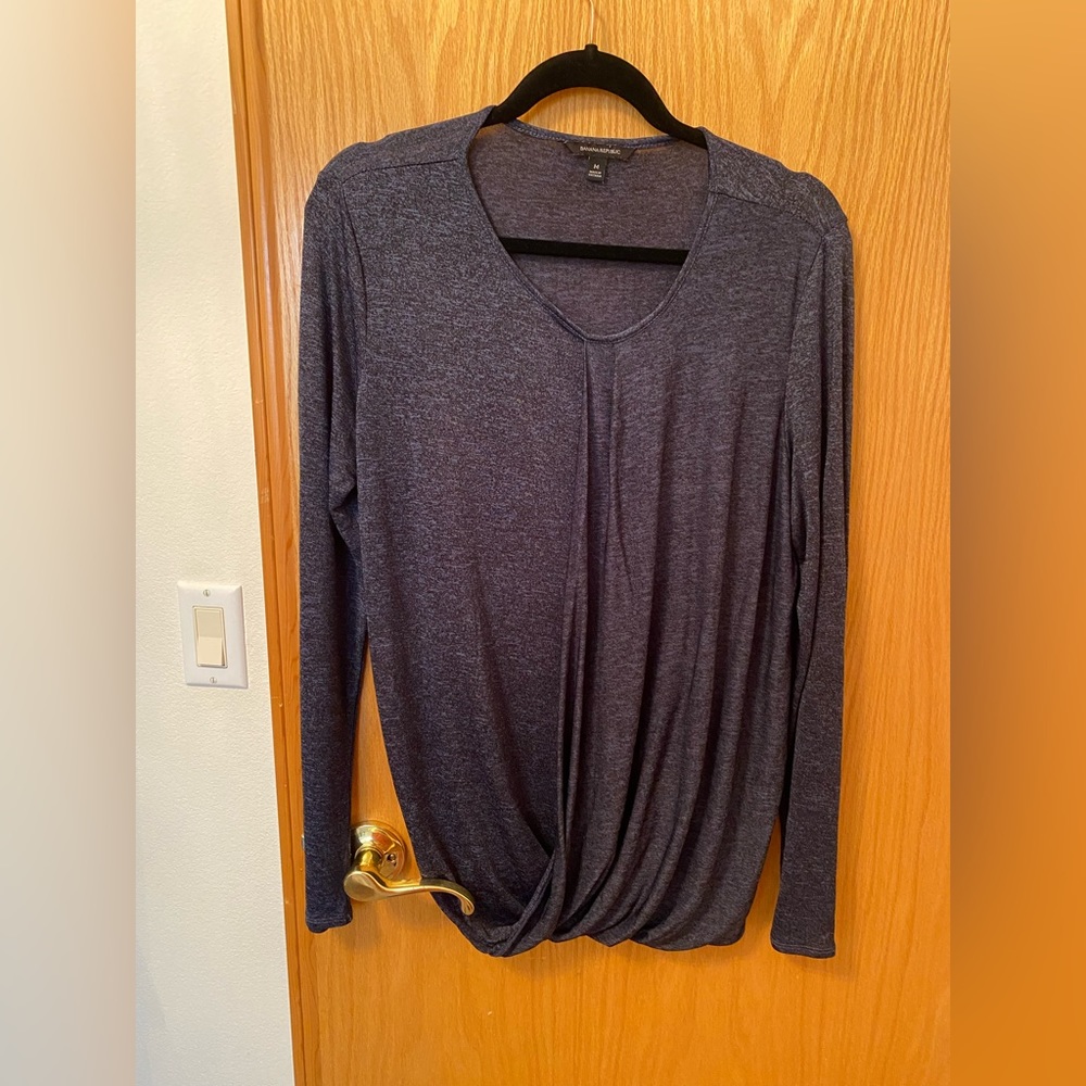 Banana republic medium navy drapey top